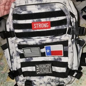NWT WOLFPACK 35L TIMBER WOLF BLACK & WHITE CLOUDY TIE DYE TACTICAL GYM BACKPACK